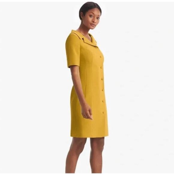 MM Lafleur NWT Gold Yellow Candice Shift Dress Retro Size XS Extra Small - Picture 2 of 12